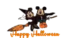 MICKEY AND MINNIE WITH HAPPY HALLOWEEN