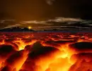 low clouds over a volcano