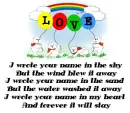wrote your name in the sky