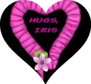 Fushia Flower with Heart - Hugs - Iris