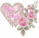 Pink Flower with Heart - Hugs - Loida