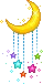 Moon and hanging stars