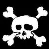 black and white skull