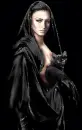 Black lady with kitty.