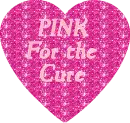 Pink Glitter Heart - Pink For The Cure