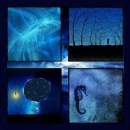 collage azul profundo