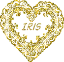 Gold Glitter Heart - Iris