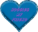 Blue Glitter Heart - Huggies My Friend