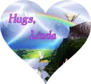 Rainbow with Butterfly - Hugs - Linda