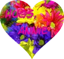 Colorful Flower Heart - Hugs - Annie
