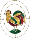 stained glass rooster