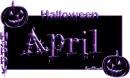 purple happy halloween april
