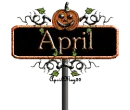 orange halloween street sign april
