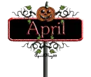 red halloween street sign april