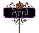 purple halloween street sign april
