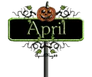 green halloween street sign april
