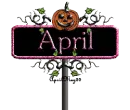 pink halloween street sign april