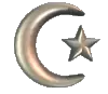 silvery star and moon