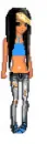 Blue&black flashy doll