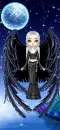 black angel and full moon