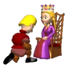 queen with subject