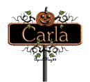 orange halloween street sign carla