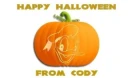 DONALD PUMPKIN WITH HAPPY HALLOWEEN FROM CODY