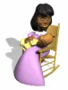 woman rocking baby