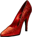red glitter shoe