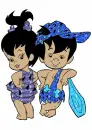 Pebbles and Bamm-Bamm - blue/purple