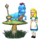 alice with caterpilar