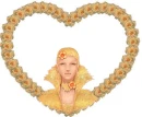 Flowery heart with woman