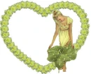 Flowery heart with woman