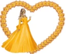 Flowery heart with woman