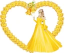 Flowery heart with woman