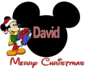 MICKEY MERRY CHRISTMAS WITH THE NAME DAVID