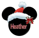 MINNIE SANTA HEAD WITH THE NAME HEATHER