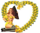 Flowery heart with woman