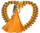 Flowery heart with woman