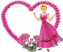 Flowery heart with woman