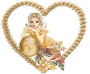 Flowery heart with woman
