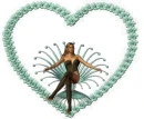 Flowery heart with woman