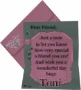 Dear Friend Note Toni