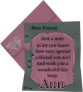 Note to a friend Ann