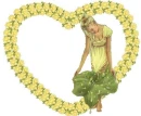 Floral heart with woman