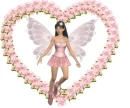 Floral heart with woman