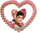 Floral heart with woman
