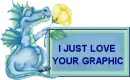 BLUE blinking DRAGON I LOVE YOUR GRAPHIC