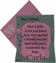 Note to a friend Carla