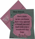 Note to a friend Judy